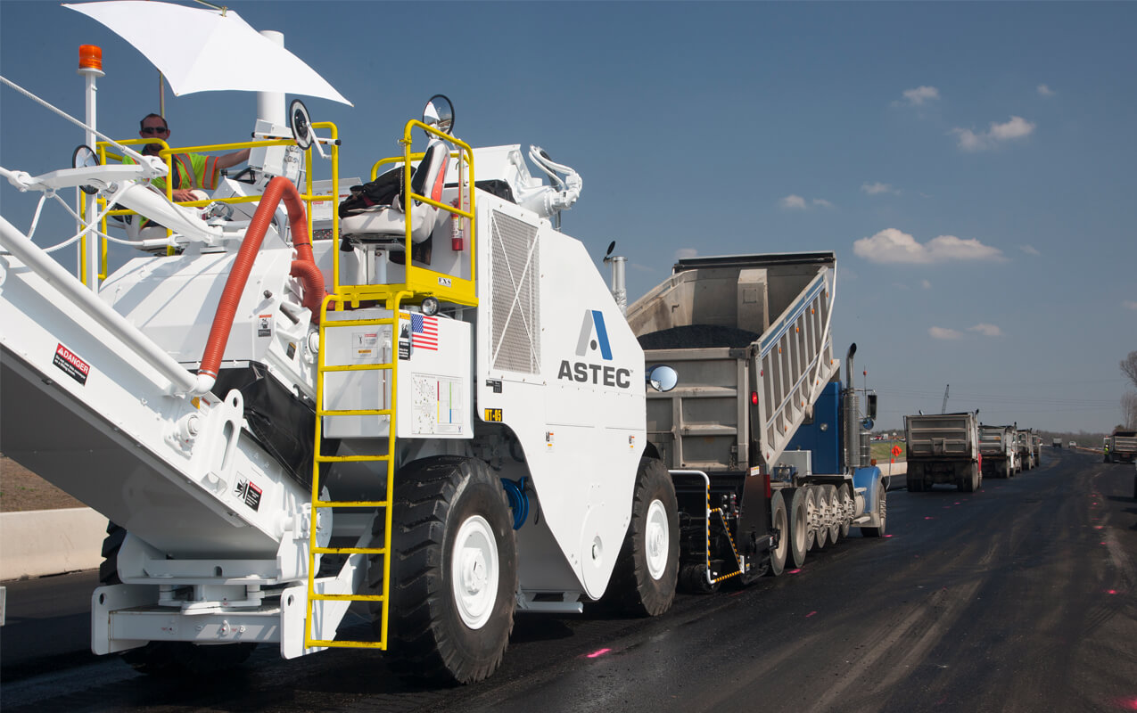 The Shuttle Buggy 1500 material transfer vehicle (MTV) combines the